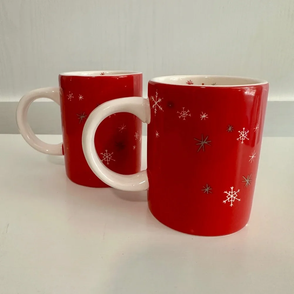 Sur La Table Red Reindeer Espresso Mugs
